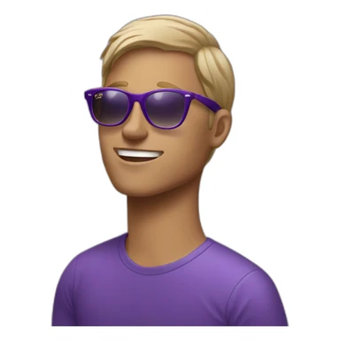 young white men purple party wearing ray-ban sticker