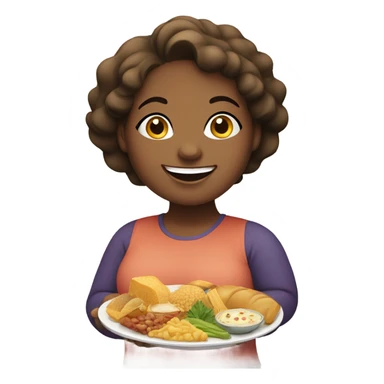 Fat girl with food sticker