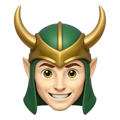 portrait of Loki – Horned helmet, mischievous grin








 sticker