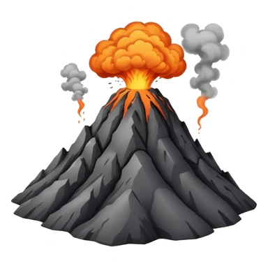 volcanic mountain with smoke sticker