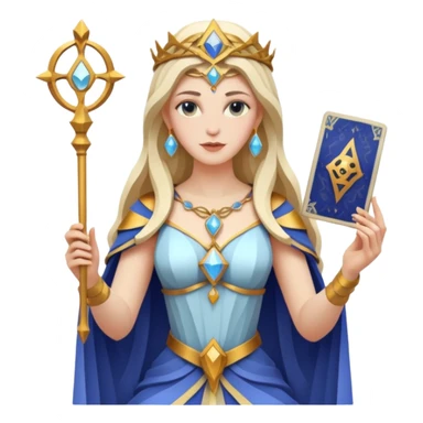 fantasy magic tarot card low poly goddess sticker