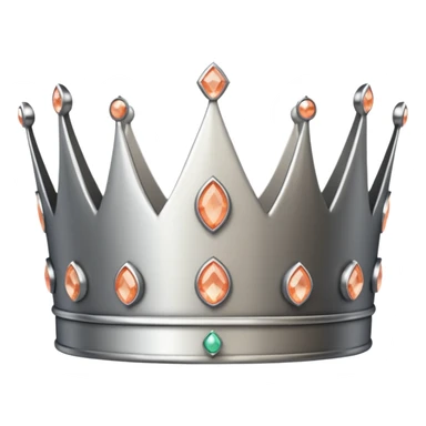 silver feminine crown with peach colored stones sticker