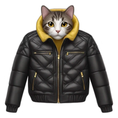 cat in the versace leather down jacket sticker