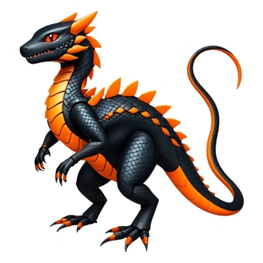 Modern Futuristic Scaly Cyber-Salandit-Litten-Hybrid (Full body) sticker