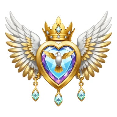 holy saint emblem with white wings and diamond in the middle sticker