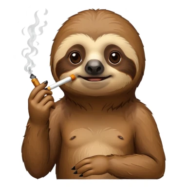 Sloth smoking a cig sticker