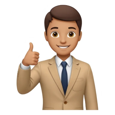 business student giving a thumbs up sticker
