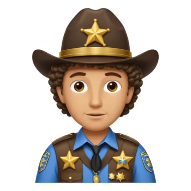 sheriff with curls  sticker