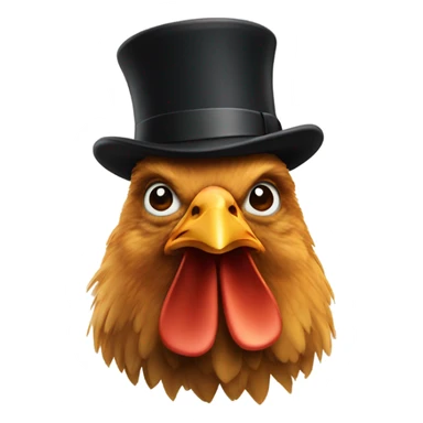 chicken with bowler,” a work of art inspired by famed Belgian surrealist artist, René Magritte.  sticker