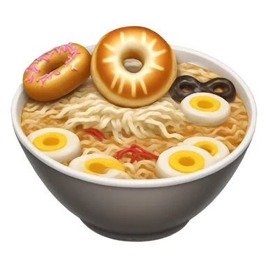 ramen with donuts inside sticker
