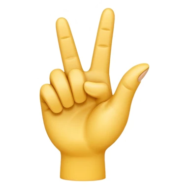 A 3D emoji in iOS emoji aesthetic style of a hand making a trigger-like gesture, with the index finger extended forward and the thumb raised upward, other fingers folded, clean white background, glossy and smooth Apple-style design sticker