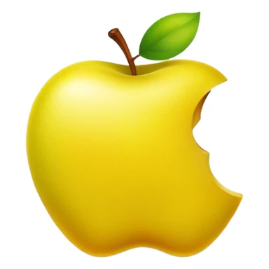 Take this red apple emoji 🍎 and generate exact, but use only gold color (or yellow)  sticker