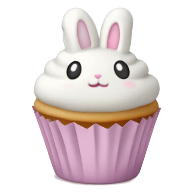 Easter white light pink cupcake bunny  sticker