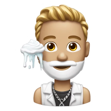 male with shaving cream and razor in hand jewelry sticker