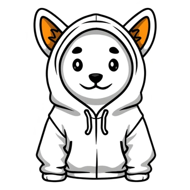 Dog wearing hoodie sticker