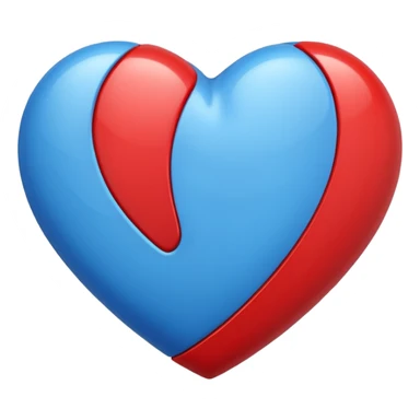 corazon azul y rojo sticker