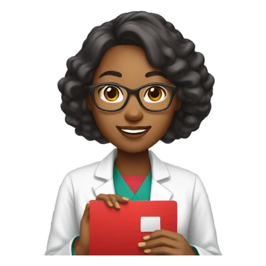 stanford physician asian black woman giving viewer a red card sticker