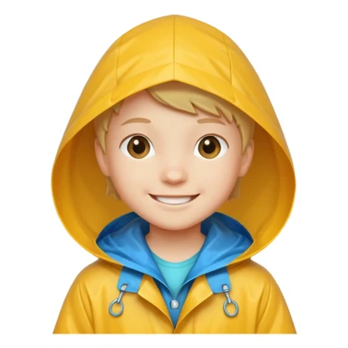 kid with raincoat sticker