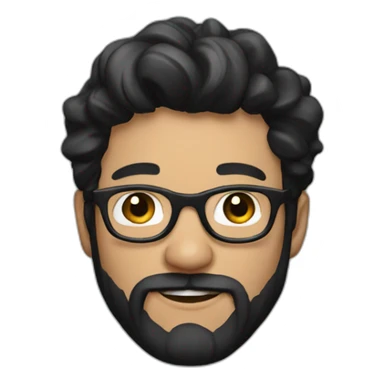Handsome man with black hair and beard and glasses sticker