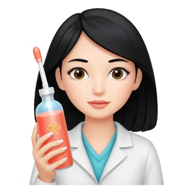 Дівчина з чорним волоссям тримає пляшечку колагену Coral Club sticker