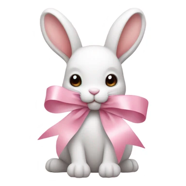 pastel pink ribbons with rabbit  sticker