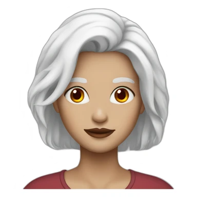 white haired woman red eyes sticker