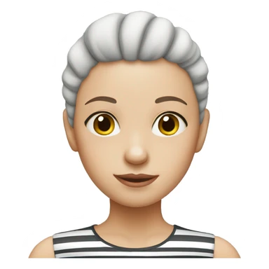 bald girl in striped shirt sticker