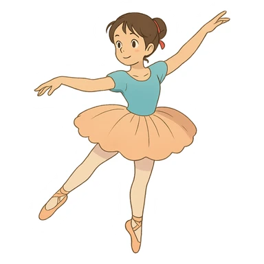 ghibli style girl doing ballet sticker