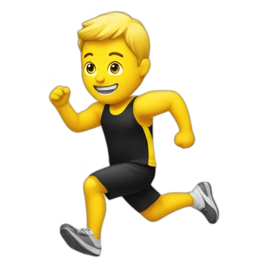 running man in black and yellow dress sticker