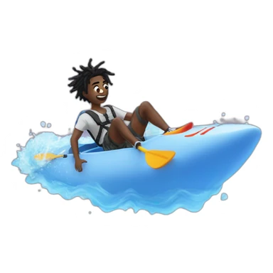 Playboi carti falling through the air in a kayak sticker