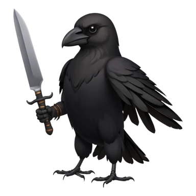 crow with knife sticker