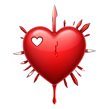 Stabbed heart sticker