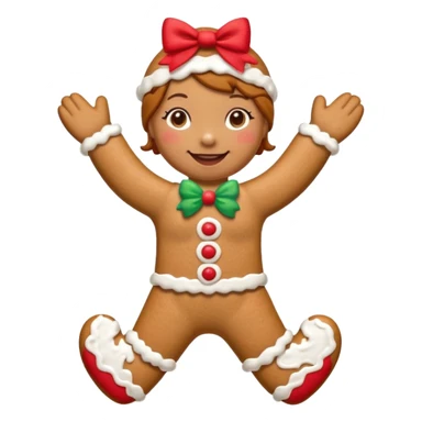 Christmas cookie with arms and legs and red bow on her head sticker