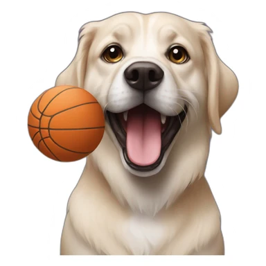 dog ball in mouth sticker