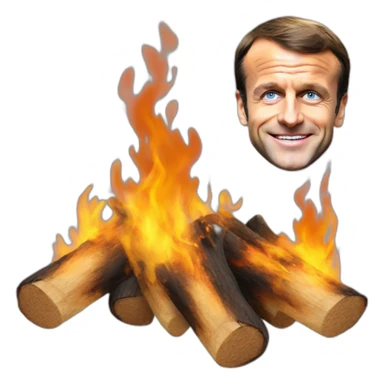 Emmanuel Macron sur du feu sticker