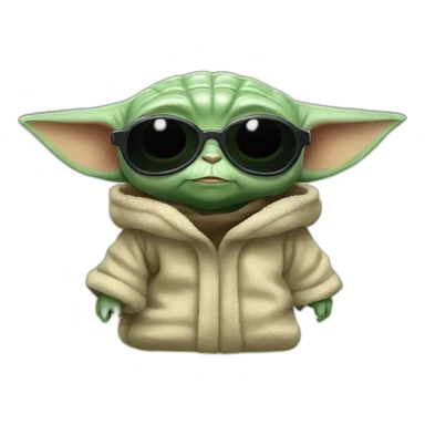 Baby Yoda with sunglasses  sticker