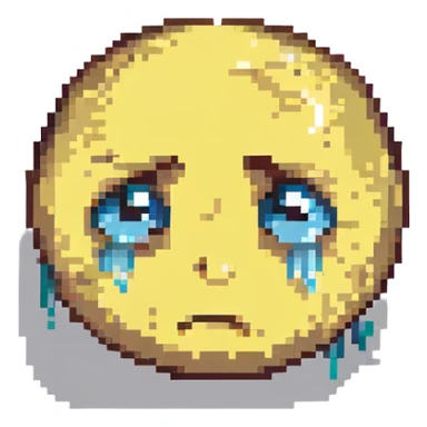 sad crying emoji, expressive face, single tear sticker