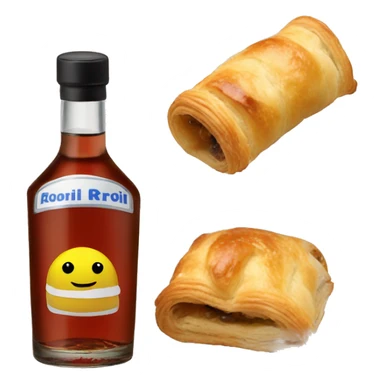 Small vodka and rollini puff pastry sticker