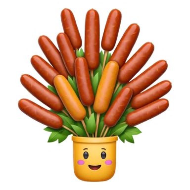 Make emoji flower bouqet from base sausage sticker