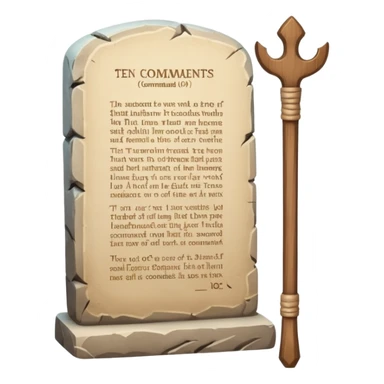 Ten commandments tablets and staff sticker