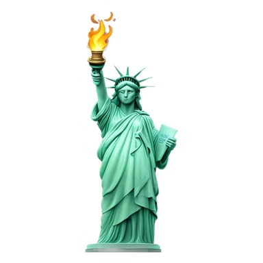 statue of liberty, holding torch, torso  sticker