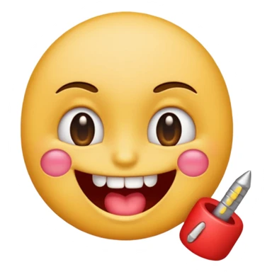 Make a flirty emoji with a nail in it’s teeth sticker