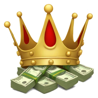 king crown with money sticker