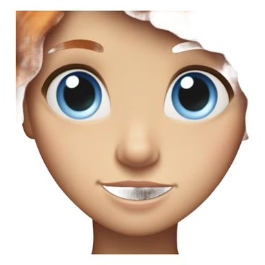 girl with red hair and freckles and blue eyes sticking out tongue  sticker