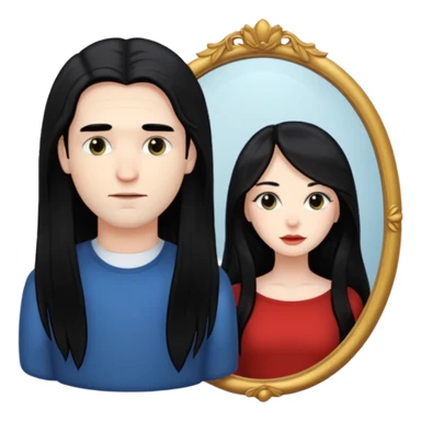 Spooky Man in mirror behind woman sticker