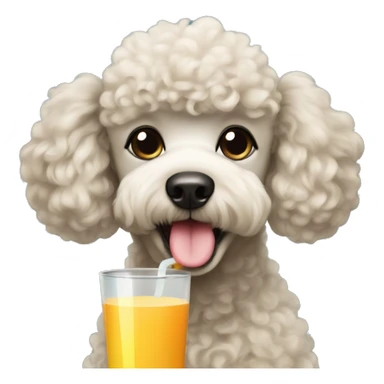 poodle drinking juice sticker