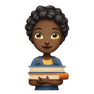 Girl with a Stack of Books sticker