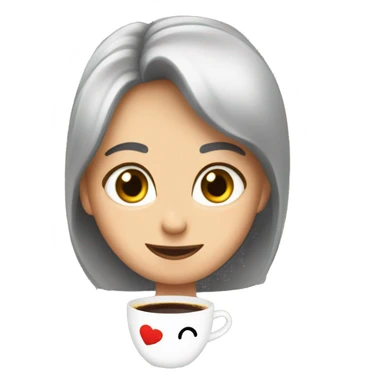 Cara café sorprendida con ojos de corazones  sticker