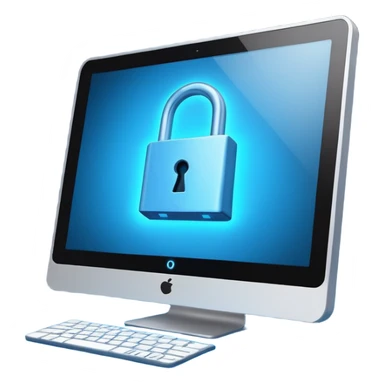 computer screen and the lock on it sticker