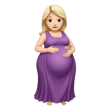 very heavily pregnant overdue woman with very large belly sticker